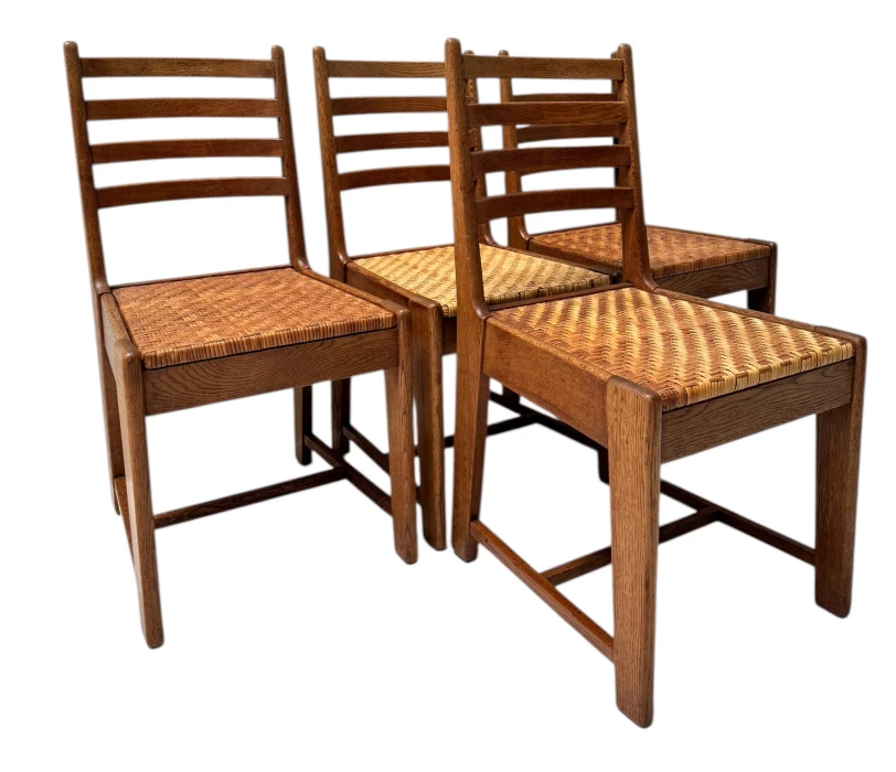 Four Modernist Art Deco Dining Room Chairs by Bas van Pelt for My Home, 1930s